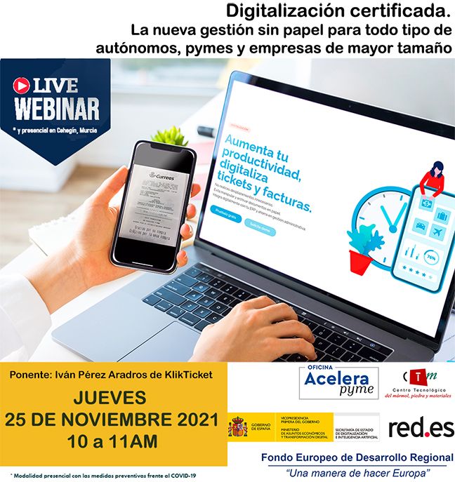 La Oficina Acelera Pyme Murcia organiza una jornada sobre Digitalización Certificada
